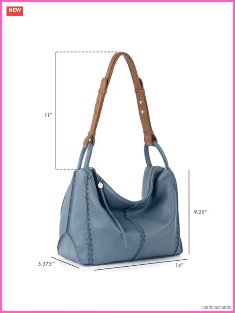 Large Leather Hobo Purse with Zipper Pocket for Everyday & Travel